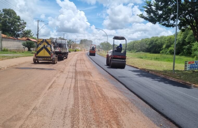Trecho da VC-215, em Sobradinho, passa por restauração asfáltica