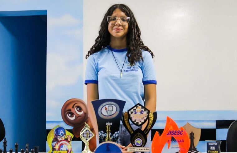 Aluna de escola pública de Taguatinga disputará xadrez nos Jogos Escolares Brasileiros