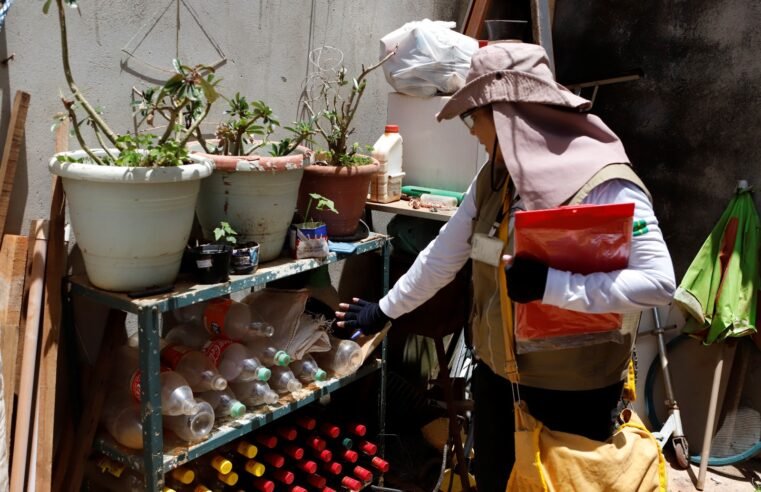 Agentes de Vigilância Ambiental visitam residências no Sol Nascente para o combate à dengue