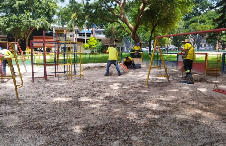 Parquinhos infantis e quadras esportivas e de areia são reformados no Plano Piloto