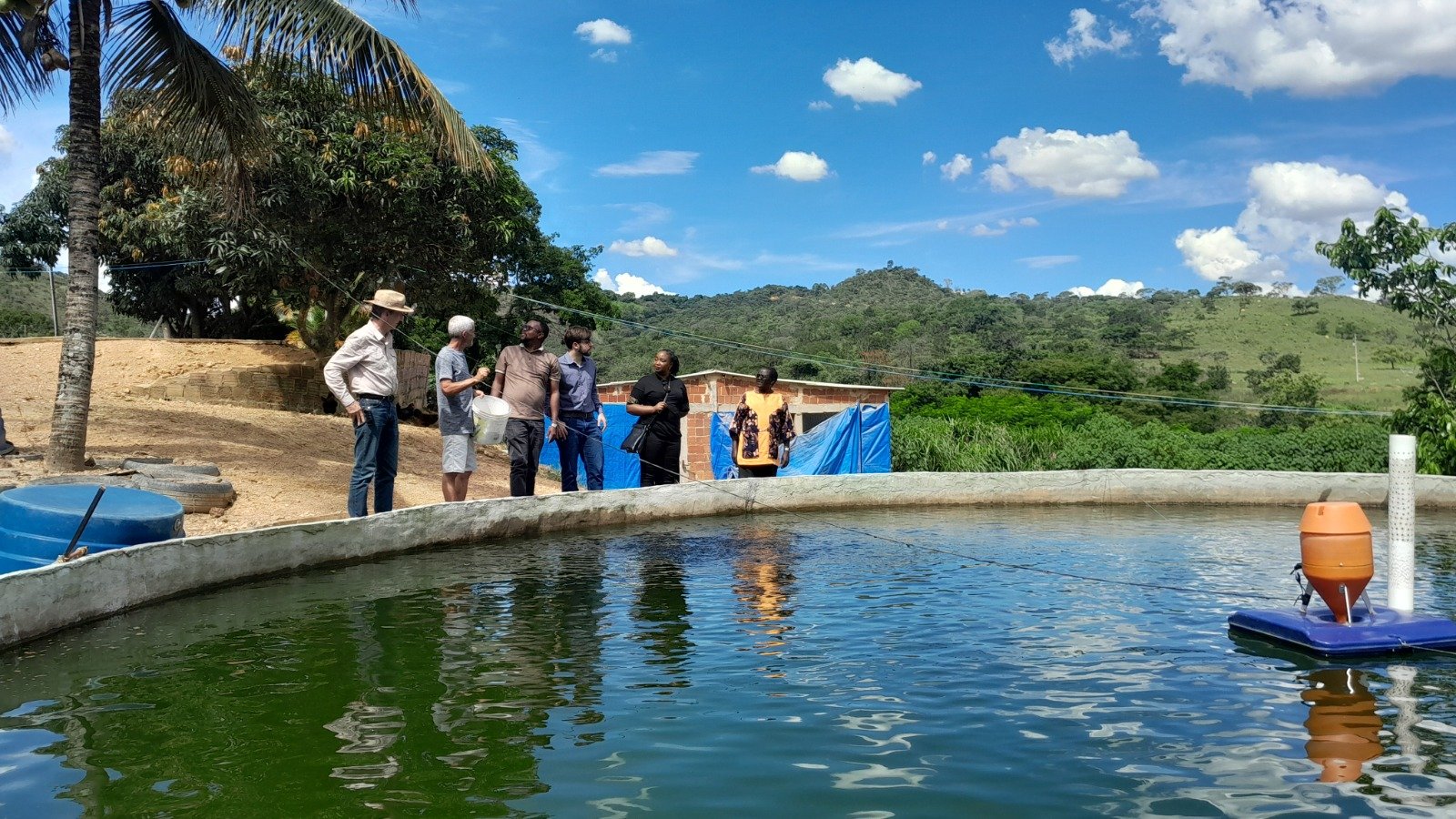 Representantes do Malawi conhecem propriedade-modelo em produção de pescado no DF Representantes do Malawi conhecem propriedade-modelo em produção de pescado no DF