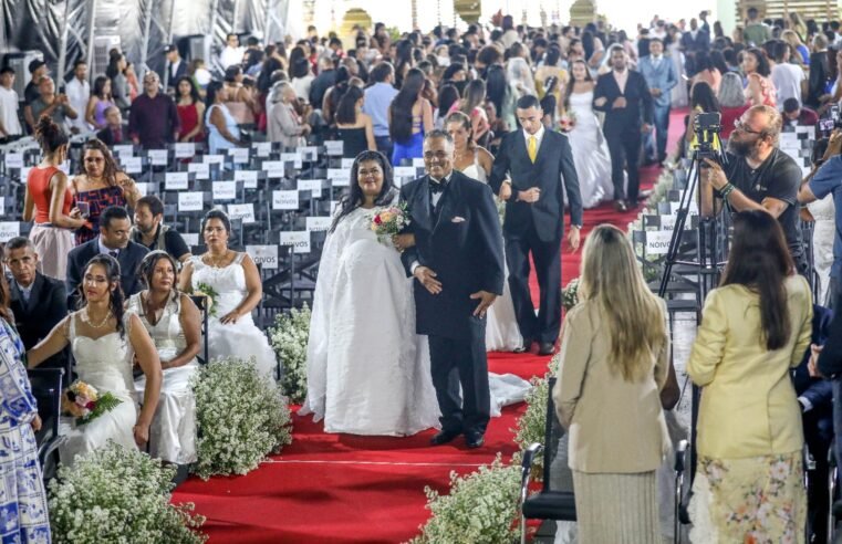 Casamento Comunitário alcança recorde de participação e oficializa união de 100 casais