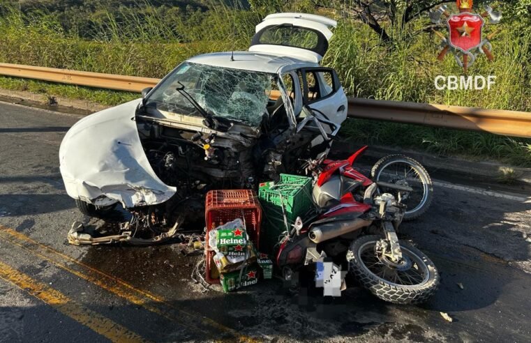 Acidente grave na Fercal deixa um motociclista morto
