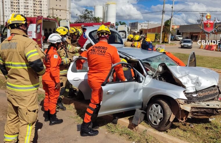 Acidente na BR-070 deixa três pessoas feridas