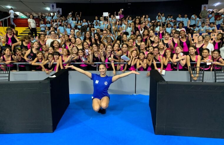 Alunos da rede pública vivem experiência com atletas profissionais da ginástica artística