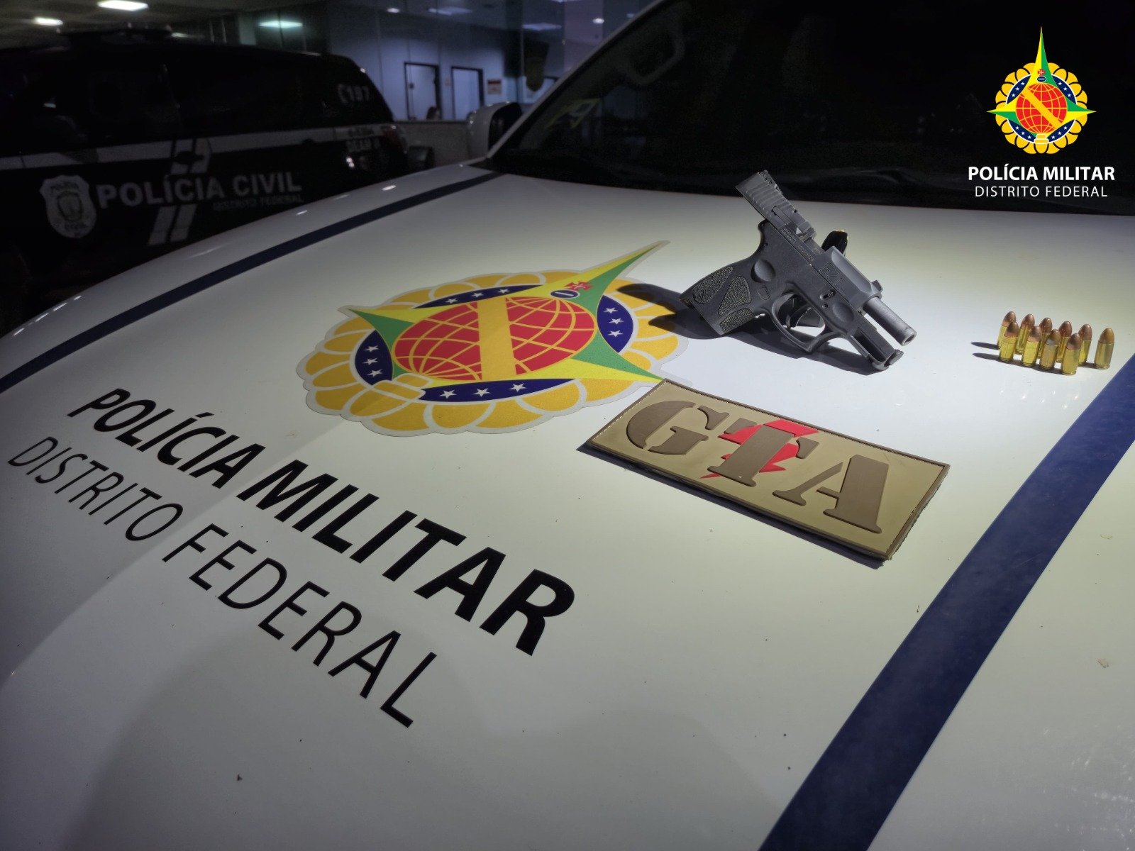 PMDF apreende arma de uso restrito durante operação em chácara de Ceilândia PMDF apreende arma de uso restrito durante operação em chácara de Ceilândia