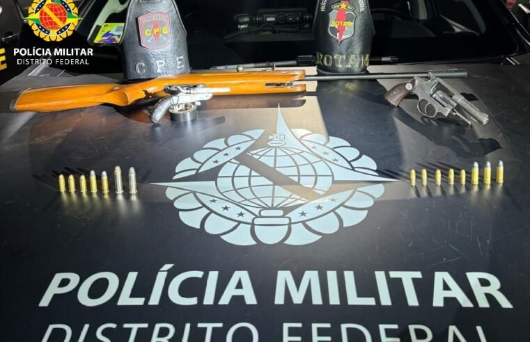 PMDF prende dupla com armas de fogo e mandados de prisão em aberto em Águas Lindas