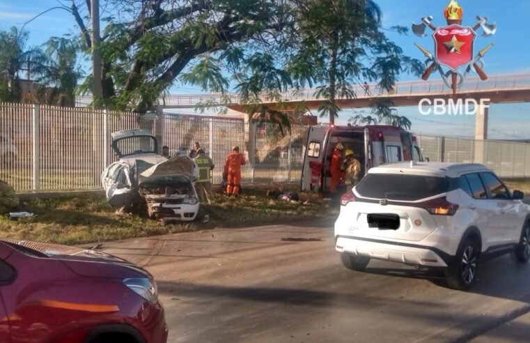 Acidente com cinco feridos complica trânsito na BR-020, em Planaltina