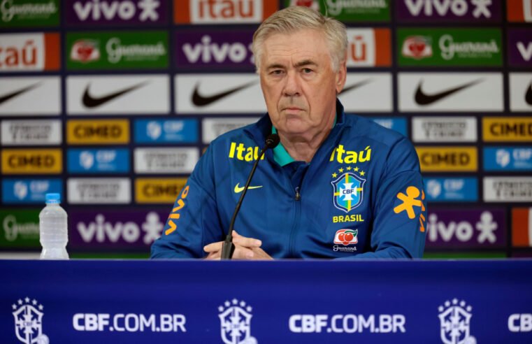Brasil de Ancelotti recebe Paraguai com chances de garantir vaga na Copa de 2026