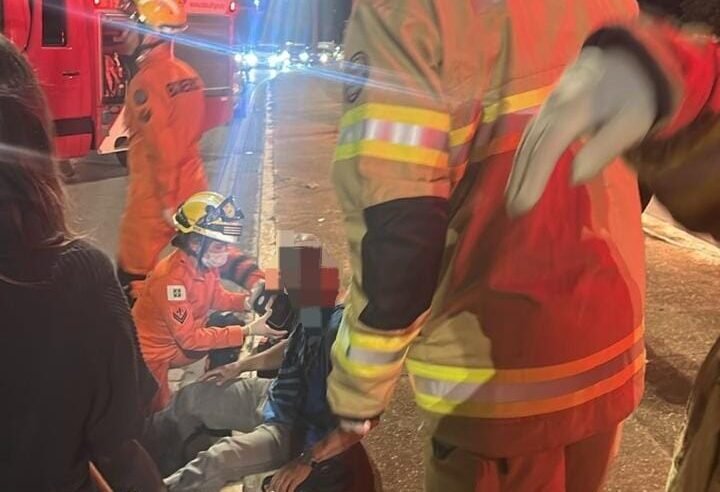 Motociclista fica ferido em acidente com múltiplos veículos no Setor de Clubes Sul