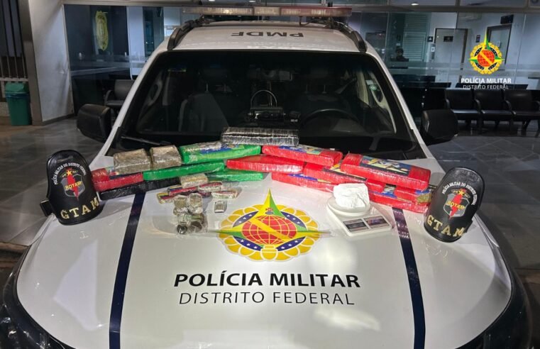 Trio é preso com 12 tabletes de maconha em Ceilândia
