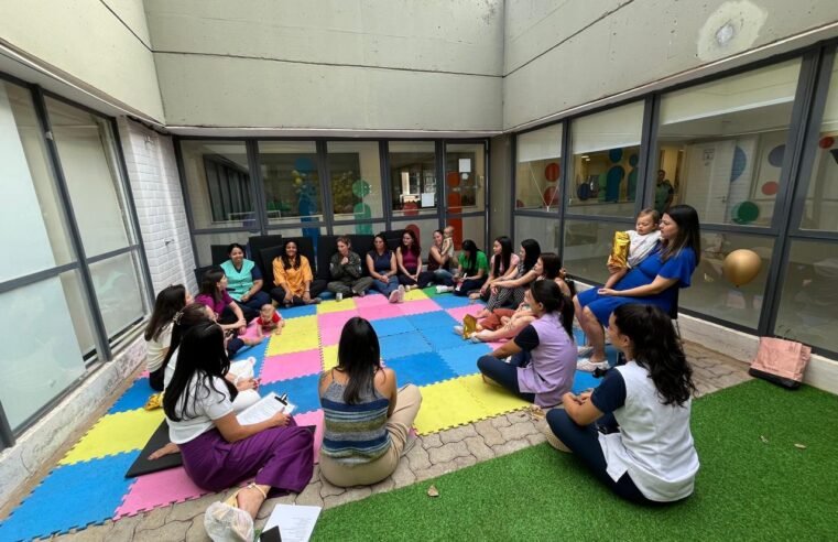 Servidoras participam de ação sobre amamentação no Berçário Buriti pelo Agosto Dourado