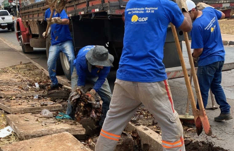 Ceilândia se prepara para as chuvas com mutirão de limpeza e desobstrução de bueiros