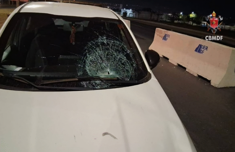 Ciclista fica ferido após ser atropelado por carro na BR-020, em Sobradinho