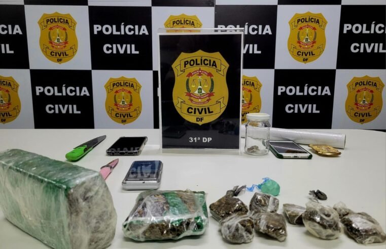 Jovem de 18 anos é preso por tráfico de drogas e receptação em Planaltina