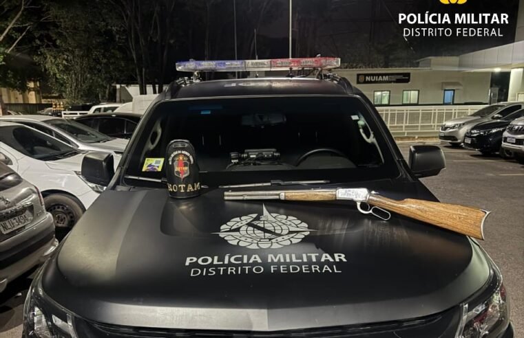 PMDF apreende rifle calibre .44 abandonado em matagal na Ceilândia