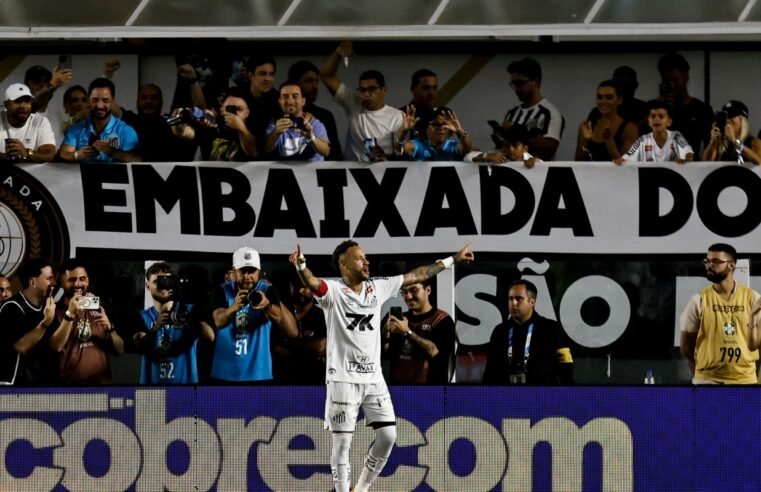 Brasileirão: Neymar marca, Santos vence e deixa zona de rebaixamento