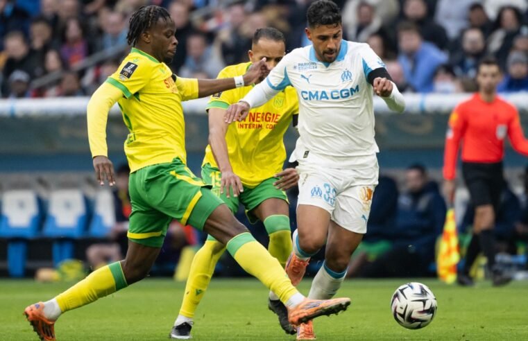 Olympique de Marselha termina com 9 jogadores e perde em casa para o Nantes (2-0)