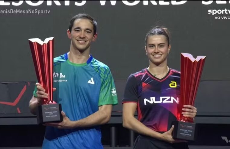 Hugo Calderano e Bruna Takahashi conquistam título histórico em Singapura