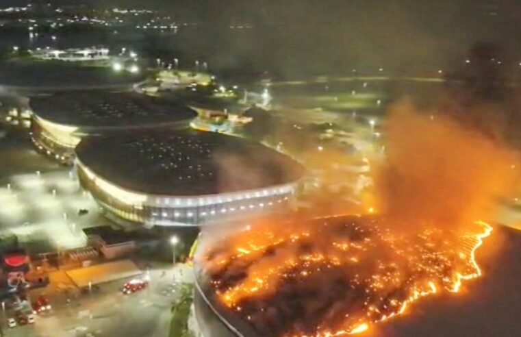Incêndio atinge Velódromo do Parque Olímpico no Rio