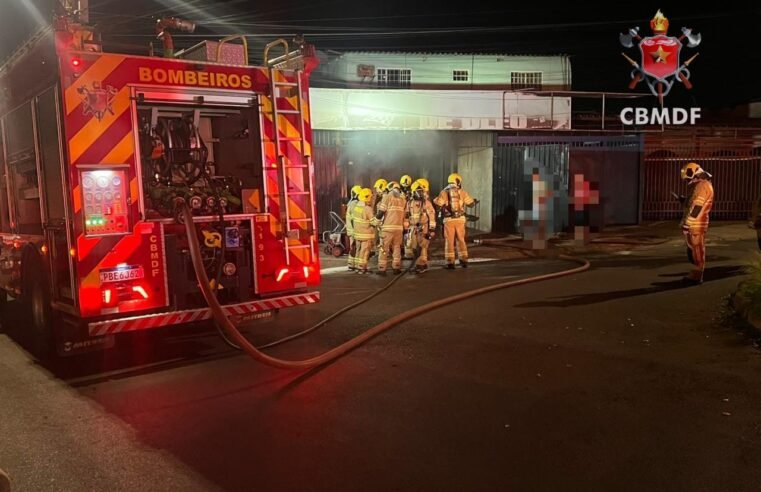 Incêndio atinge oficina mecânica em Samambaia e mobiliza nove viaturas