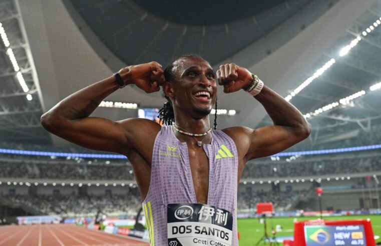 Alison dos Santos vence etapa da Diamond League com melhor tempo do ano nos 400m com barreiras