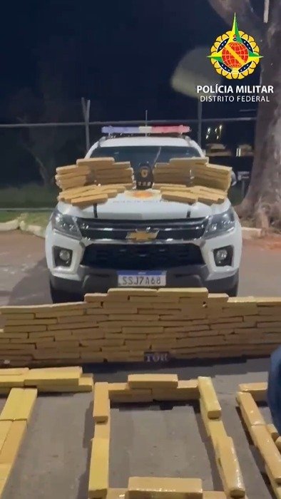 BPRv apreende 167 tabletes de maconha em blitz na EPIA, no DF