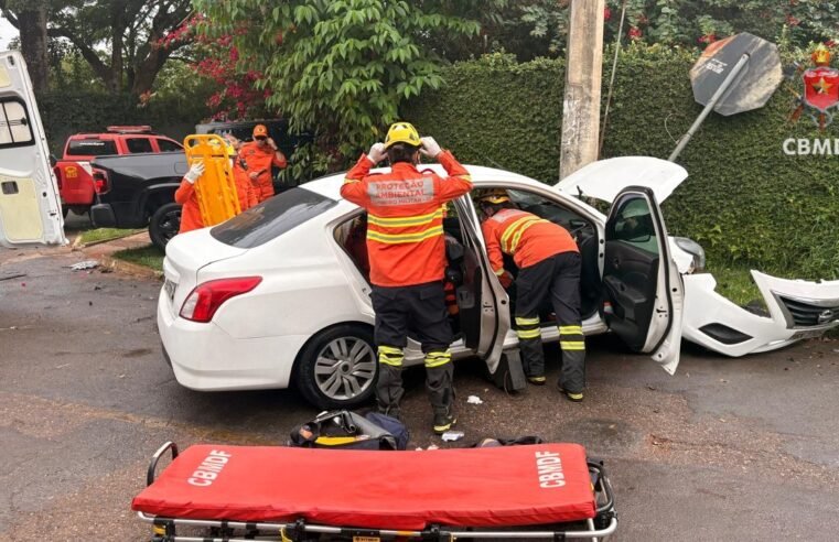 Homem é levado ao hospital após acidente no Lago Sul