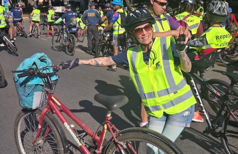 Passeio com 700 ciclistas encerra campanha Maio Amarelo no Eixão Sul