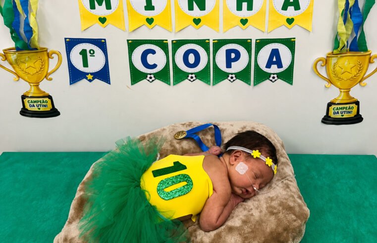 Bebês prematuros fazem ensaio especial da Copa no HRSM