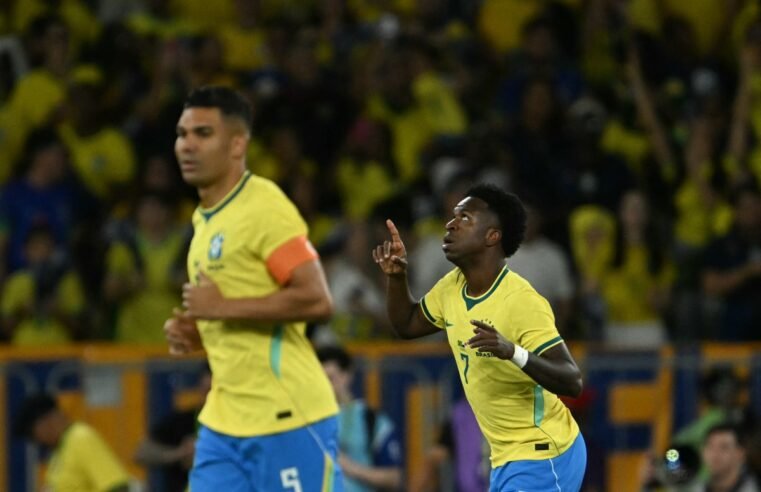 Gol foi relâmpago, mas Vini Jr. não quebra recorde da seleção