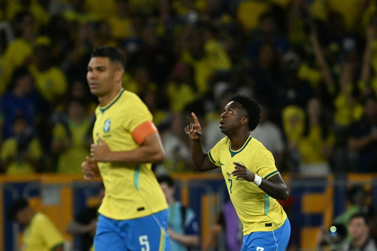 Gol foi relâmpago, mas Vini Jr. não quebra recorde da seleção