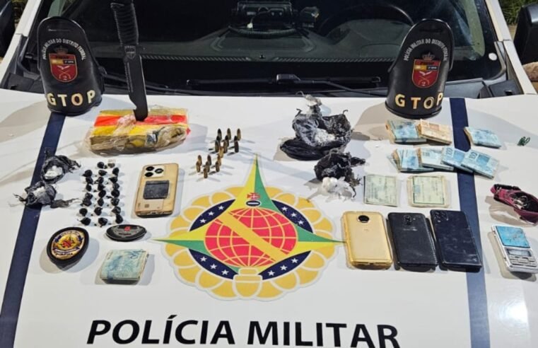 Homem é preso com cocaína, munições e mais de R$ 6 mil em Taguatinga