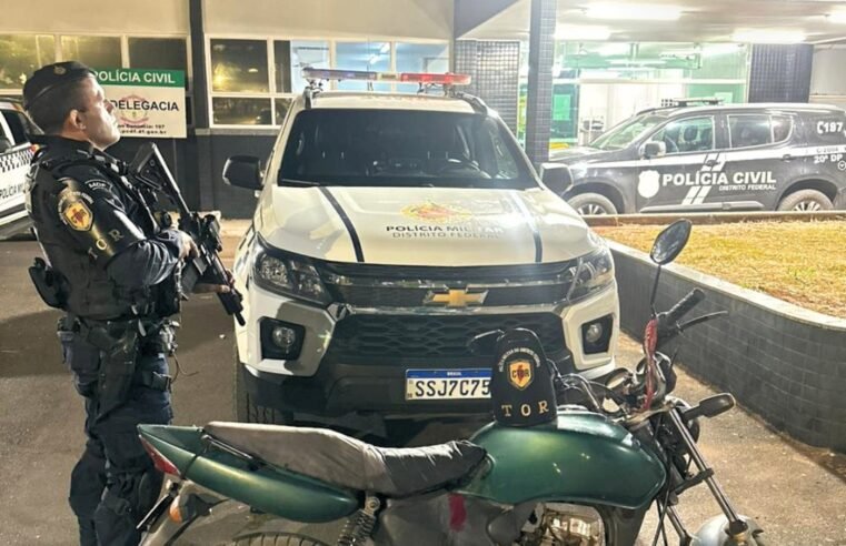 Homem é preso com motocicleta adulterada durante fiscalização da PMDF no Gama