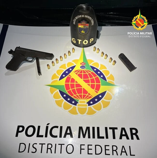 Homem é preso com pistola de uso restrito após ameaçar cliente em bar no SOF Norte