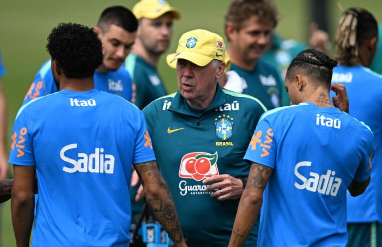 Treino da Seleção Brasileira tem aniversário de Ancelotti visita de Spike Lee