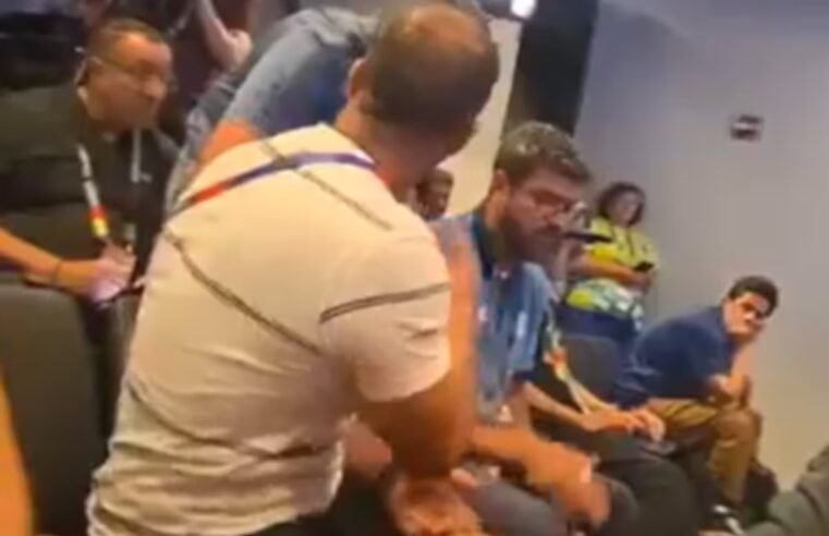 Coletiva com jogador marroquino tem confusão envolvendo repórter da Globo: ‘pedimos desculpas’