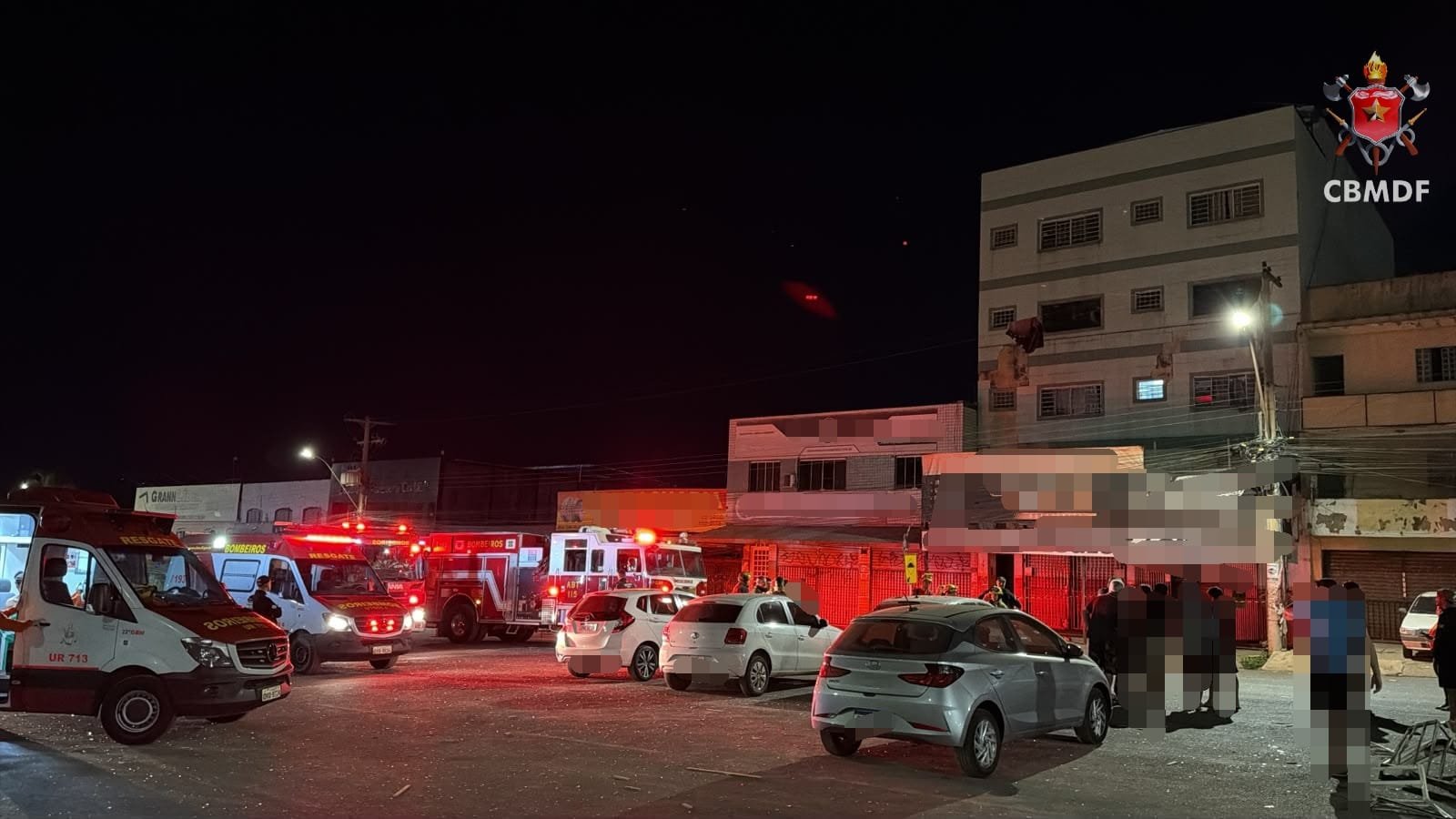 Explosão causada por vazamento de gás deixa dois feridos e leva à evacuação de prédio no Núcleo Bandeirante