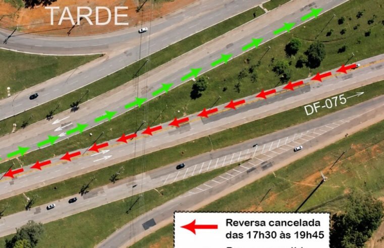Faixa reversa vespertina da DF-001 será encerrada