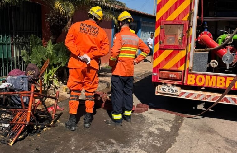 Incêndio atinge residência em Brazlândia e mobiliza Corpo de Bombeiros