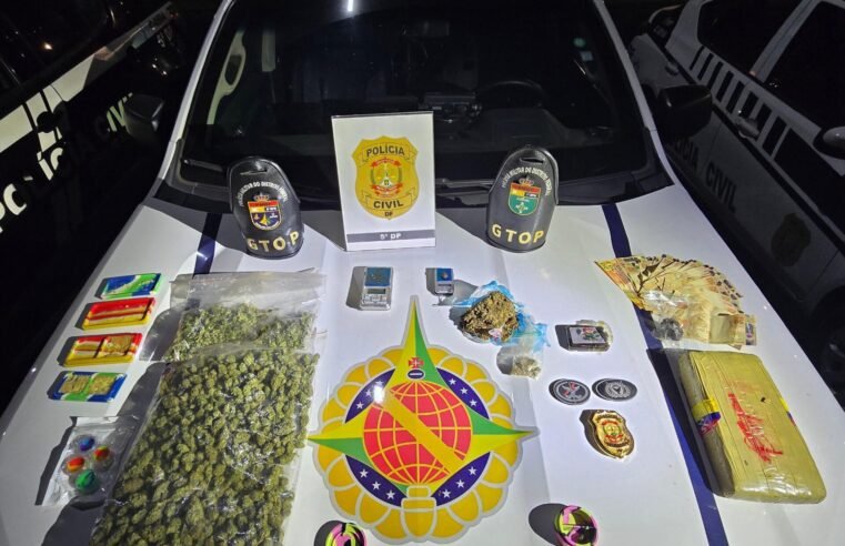 Operação da PM prende três suspeitos de tráfico de drogas em hotel no Setor Hoteleiro Norte