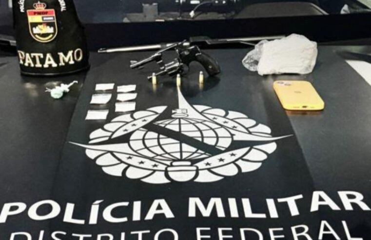 PM prende suspeito de tráfico e apreende arma de fogo em operação na Ceilândia