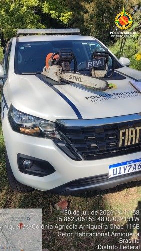 PMDF flagra desmatamento irregular e apreende motosserras em Arniqueiras
