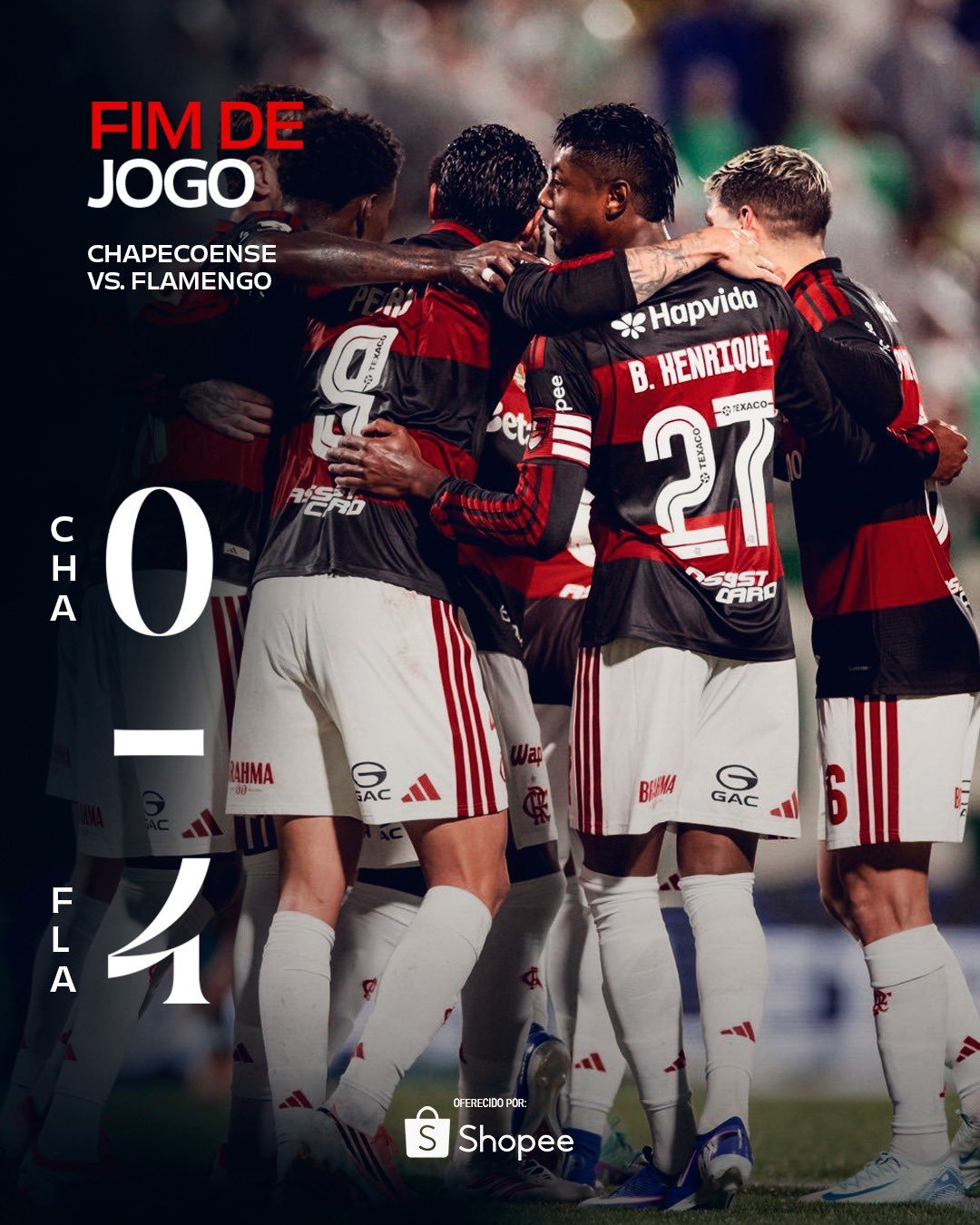 Pedro dá show, Flamengo goleia Chapecoense e não deixa Palmeiras disparar