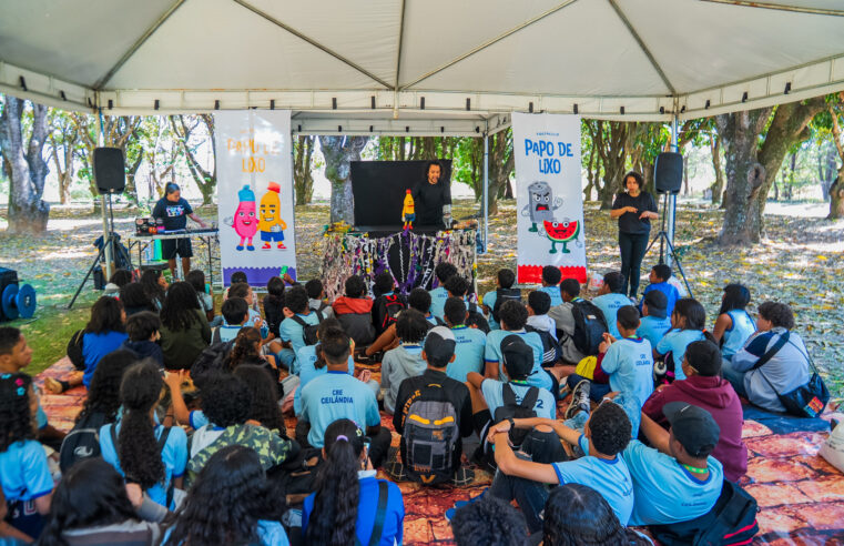 Crianças trocam a sala de aula por trilhas, teatro e educação ambiental em Samambaia