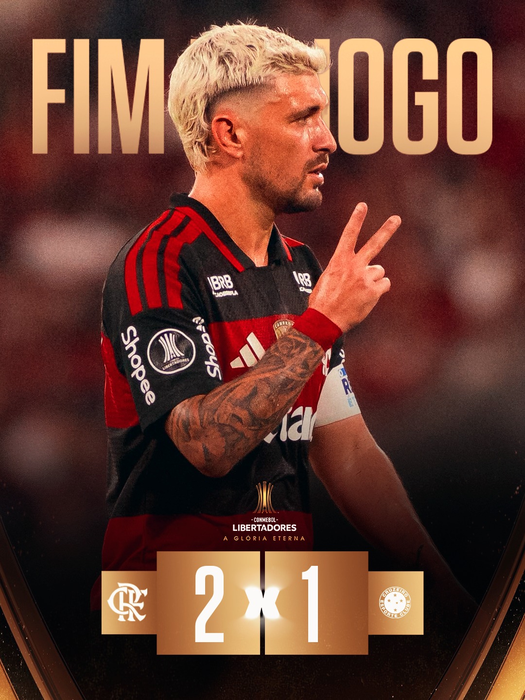 Flamengo vence Cruzeiro (2-1) e vai às quartas de final da Libertadores