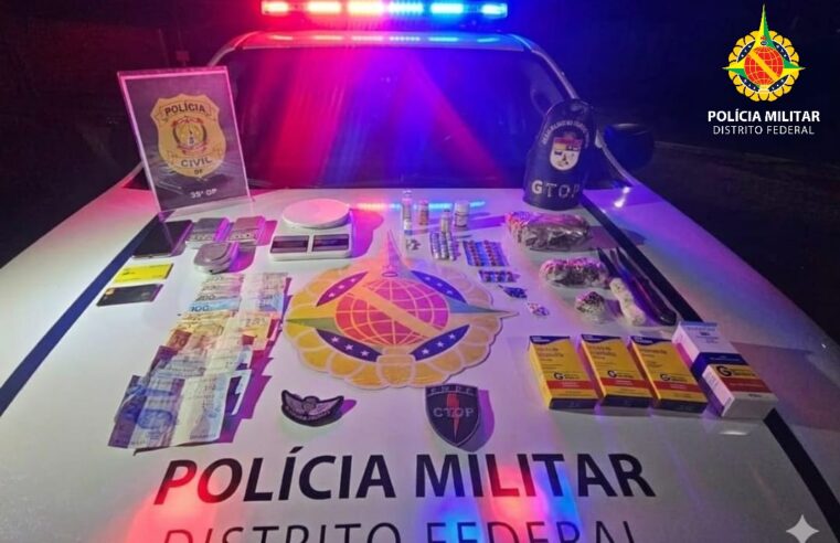 Operação da PMDF prende três homens e apreende adolescente por tráfico em Sobradinho