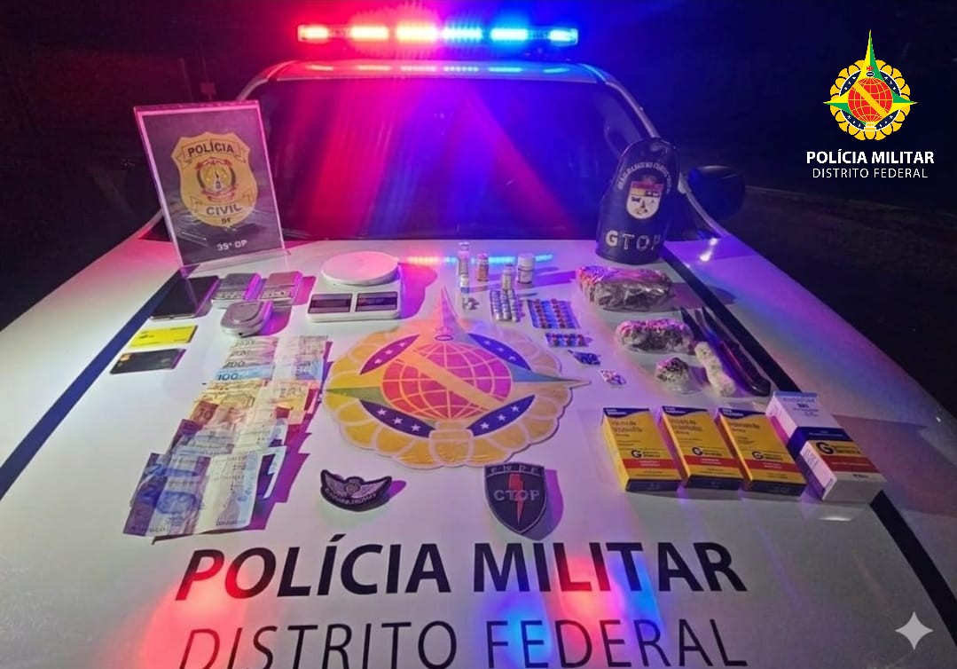 Operação da PMDF prende três homens e apreende adolescente por tráfico em Sobradinho