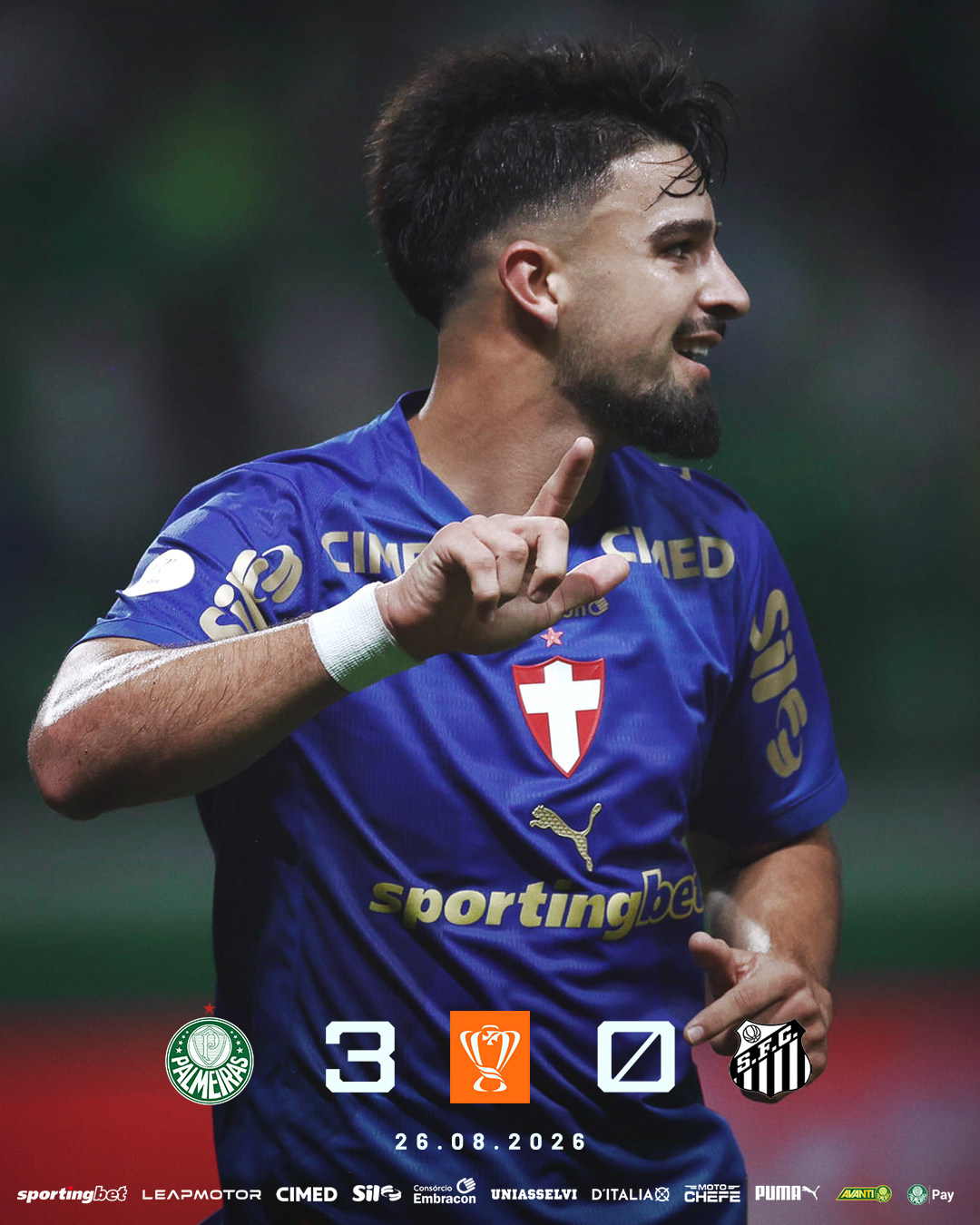 Palmeiras atropela um Santos sem Neymar e abre vantagem nas quartas