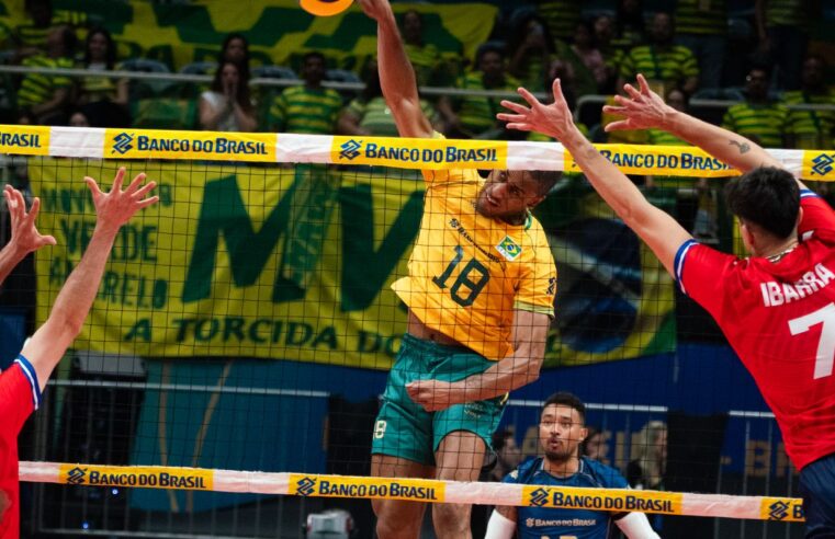 Brasil vence Chile na estreia pelo Sul-Americano de vôlei masculino